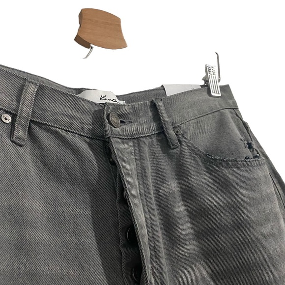 NWT Kancan 90s Gray Flare Wide Leg Distressed Jeans Womens 11 or 29 - Picture 4 of 8